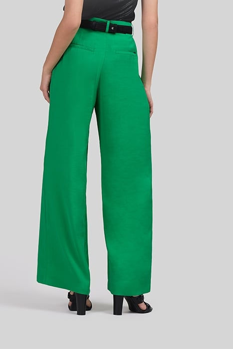 GREEN SATIN WIDE-LEG TROUSERS 2