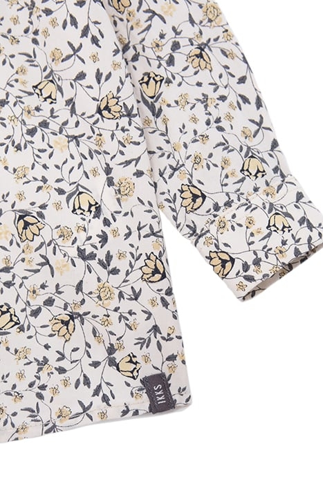 BABY BOYS’ WHITE ORGANIC COTTON SHIRT WITH FLOWER PRINT 4