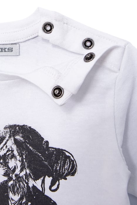 BABY BOYS’ WHITE T-SHIRT WITH LION HEAD GUITARIST IMAGE 6