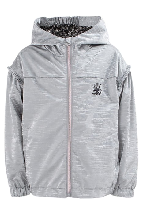 GIRLS' SILVER RECYCLED WINDCHEATER WITH DECORATIVE MOTIF 1
