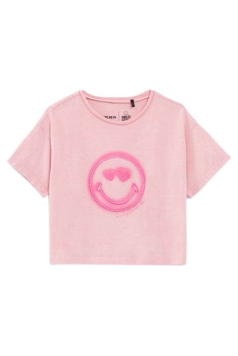 GIRLS’ PINK T-SHIRT WITH SMILEYWORLD EMBROIDERY 1