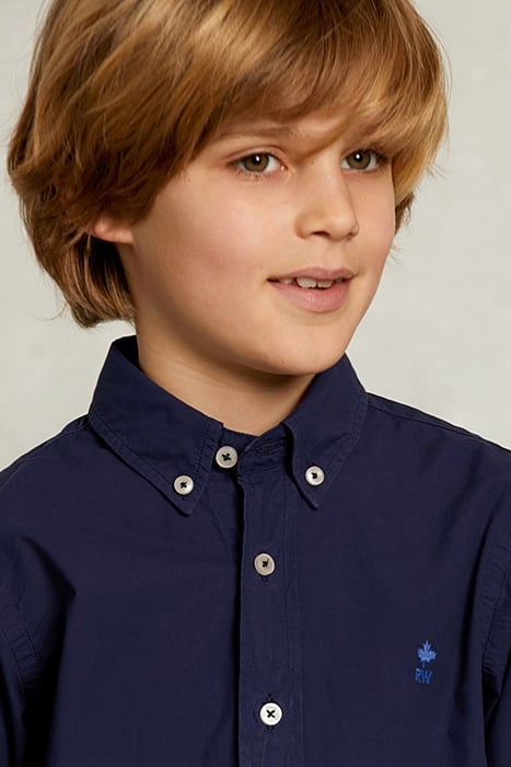 CUSTOM FIT POPLIN SHIRT COBALT BLUE 4