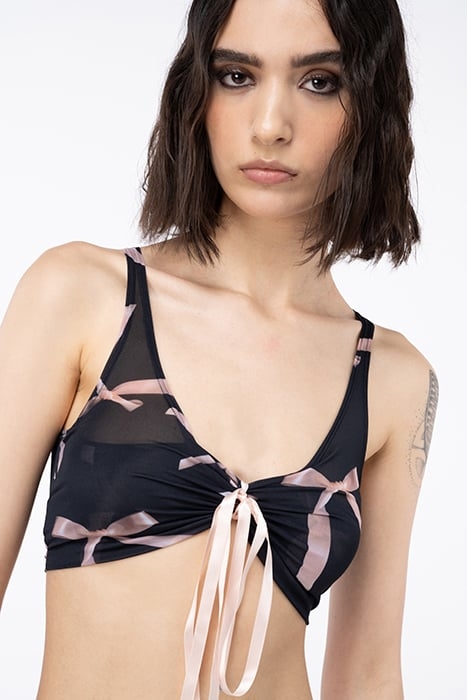 FRUSTARE TOP JERSEY CHARMEUSE BLACK/PINK 1