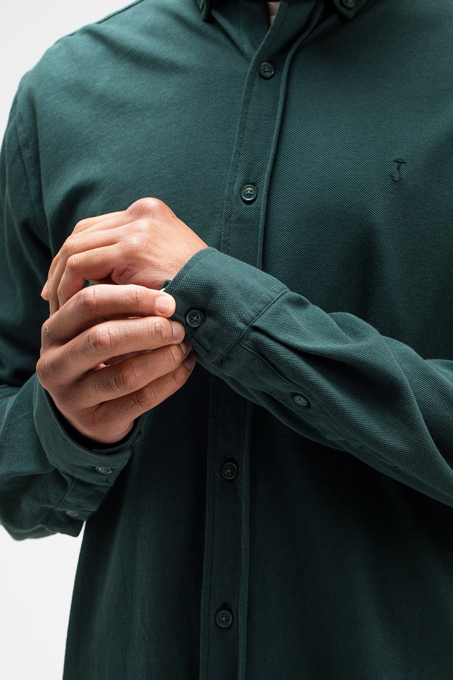 ROBBINS CLEAN PIQUE SHIRT JET GREEN 5