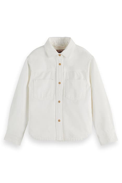 WHITE DENIM WESTERN OVERSHIRT WHITE BEACH by Scotch & Soda