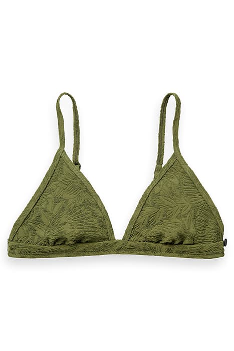 TONAL JACQUARD BIKINI TOP MILITARY by Scotch & Soda