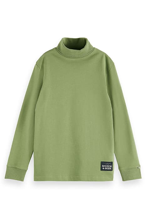 TURTLE-NECK LONG-SLEEVED T-SHIRT IN ORGANIC COTTON SEA FROST by Scotch & Soda