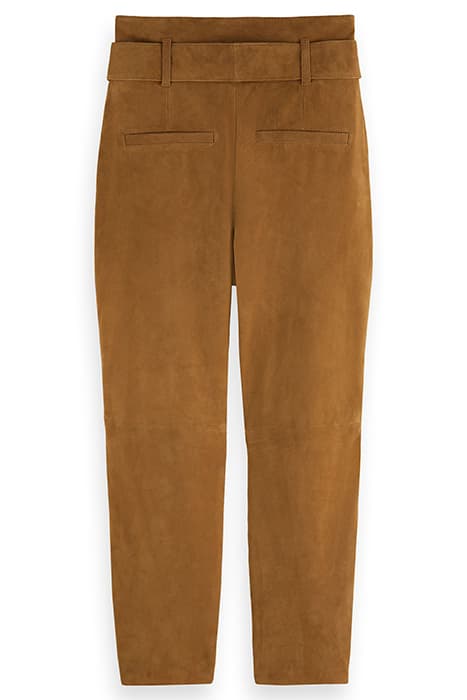 SUEDE PAPERBAG PANTS WITH BELT SAND by Scotch & Soda