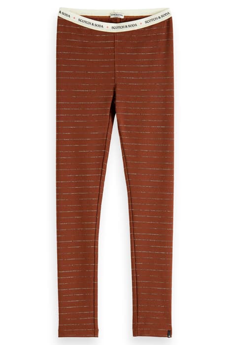 STRIPED LUREX LEGGINGS EARTH by Scotch & Soda