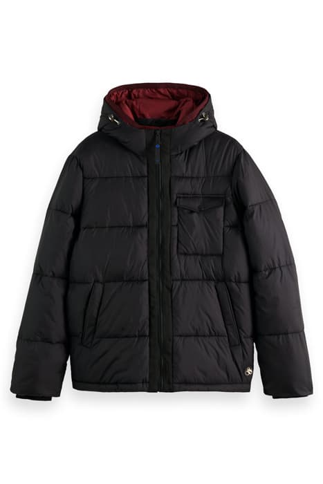 HOODED PUFFER JACKET BLACK by Scotch & Soda