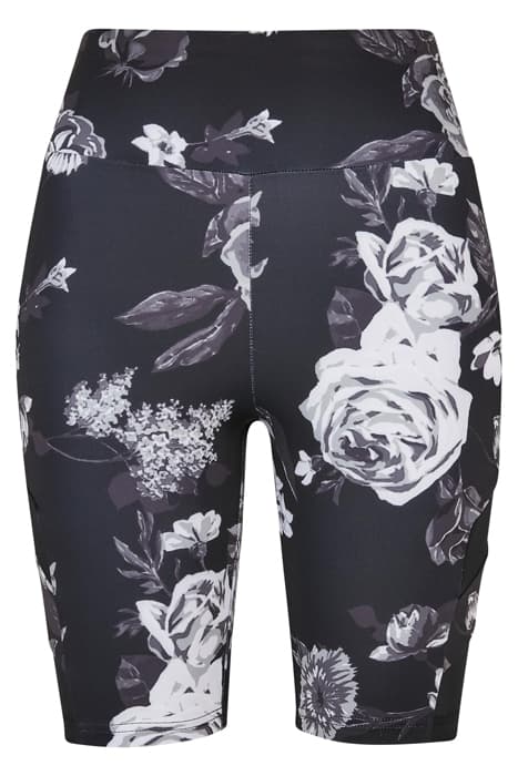 LADIES HIGH WAIST TECH MESH AOP CYCLE SHORTS DARKFLOWER by Urban Classics