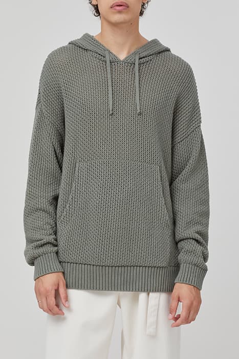 MEN KNITTED HOODIE OLIVE GREEN by Closed