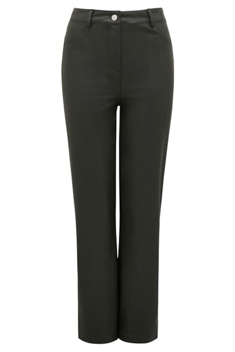 JULIET VEGAN LEATHER STRAIGHT LEG PANTS DEEP GREEN by Forever New