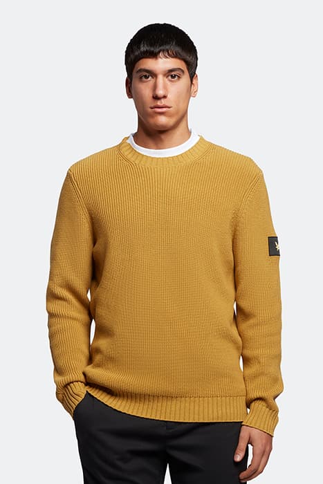 RIBBED CREW NECK ARROWWOOD/LACQUER by Lyle & Scott