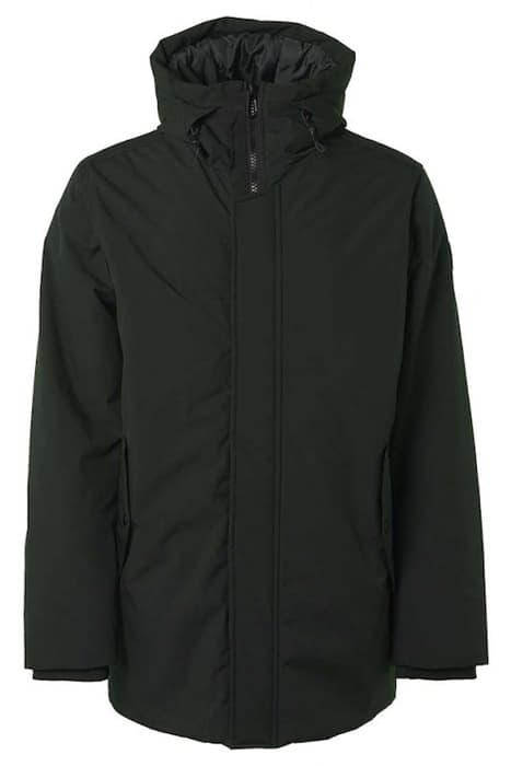 JACKET LONG FIT HOODED GREENISH BLACK by No Excess