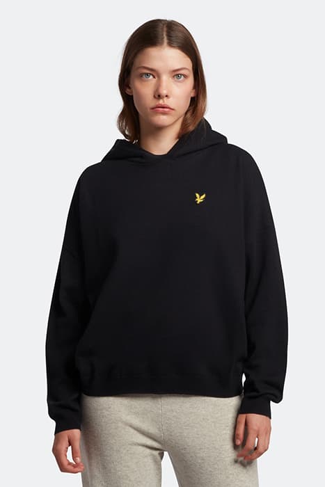 KNITTED HOODIE JET BLACK by Lyle & Scott