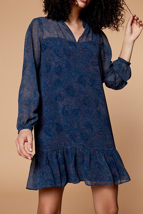 RUSTY - DUCK BLUE PAISLEY DRESS by ONE STEP