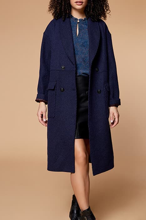 DREW - FANCY WOOL INDIGO COAT by ONE STEP