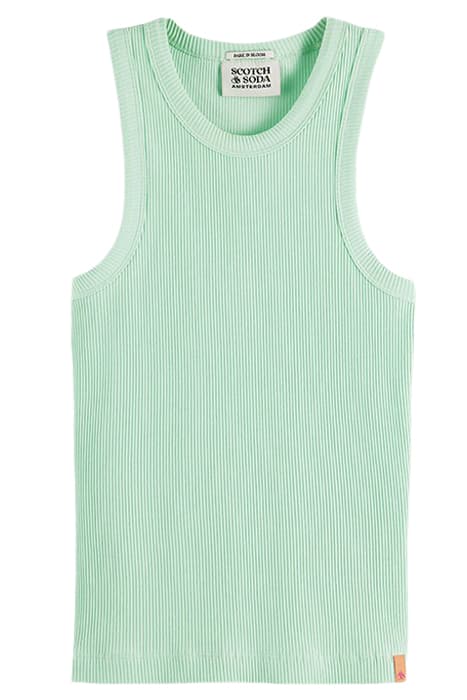 COTTON IN CONVERSION RACER TANK GREEN ASH by Scotch & Soda