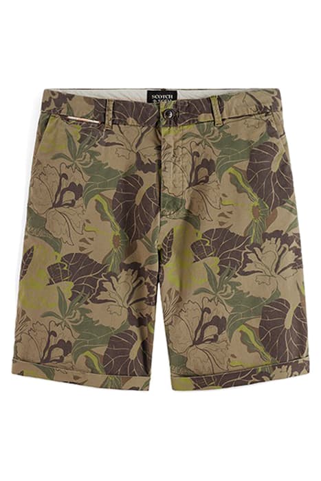 STUART- PRINTED PIMA COTTON CHINO SHORT CAMO FLORAL AOP by Scotch & Soda