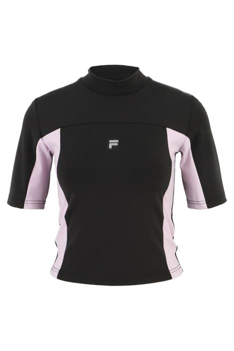 RIVA CROPPED TEE BLACK-FAIR ORCHID by FILA