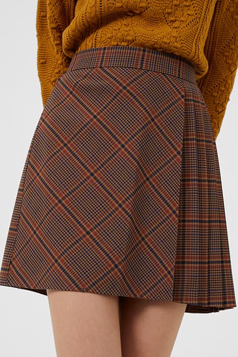 BETTINA CHECK SUITING SKIRT CAMEL MIX by French Connection