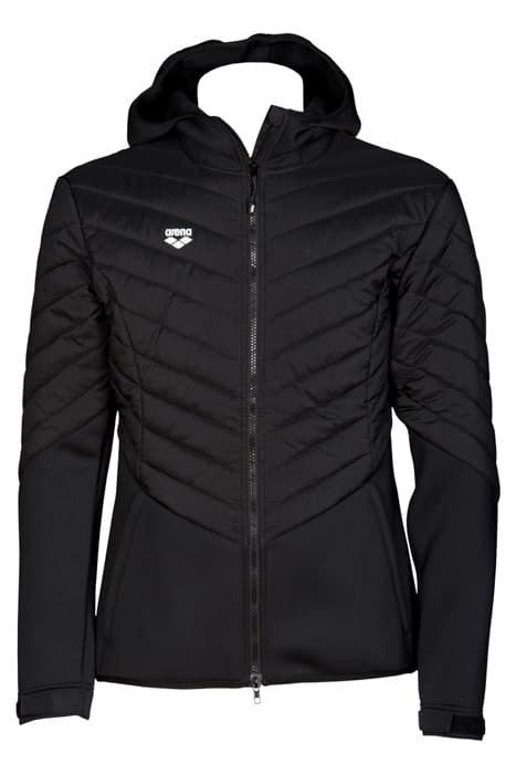 HOODED F/Z HALF-QUILTED JACKET BLACK by Arena