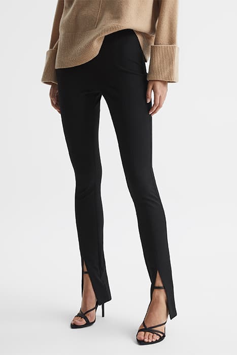 JAYNE-SPLIT FRONT TROUSER BLACK by Reiss