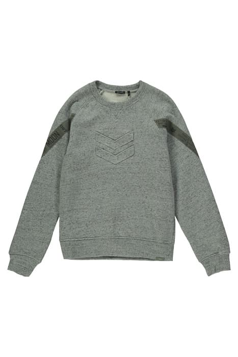 BOY'S GREY HERRINGBONE EMBOSSED SWEATSHIRT DARK MOTTLED GREY by IKKS