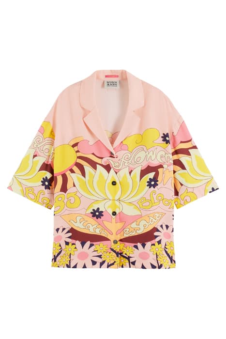 CAMP SHIRT WITH PLACED PRINT BLUSH PEACH by Scotch & Soda