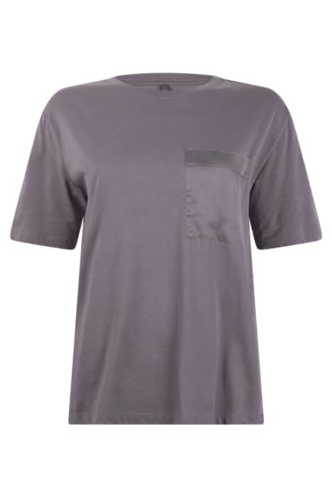 T-SHIRT MIT BRUSTTASCHE GREYISH TAUPE by Luisa Cerano