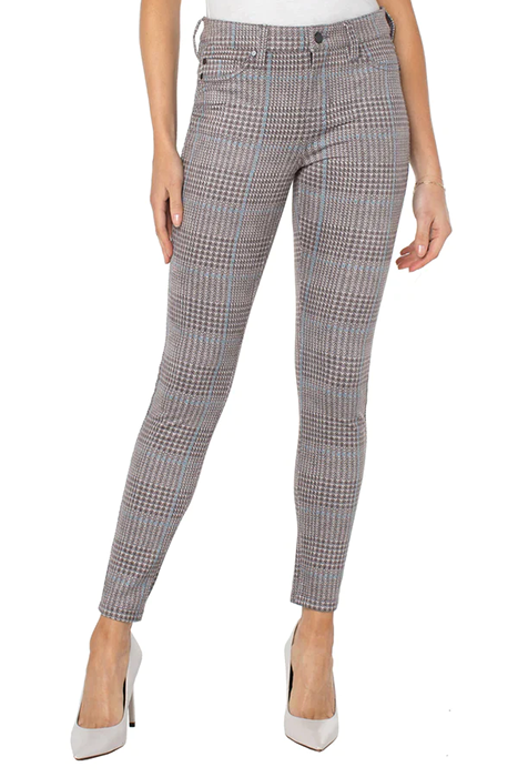 MADONNA SKINNY GREY / BLUE PLAID by Liverpool