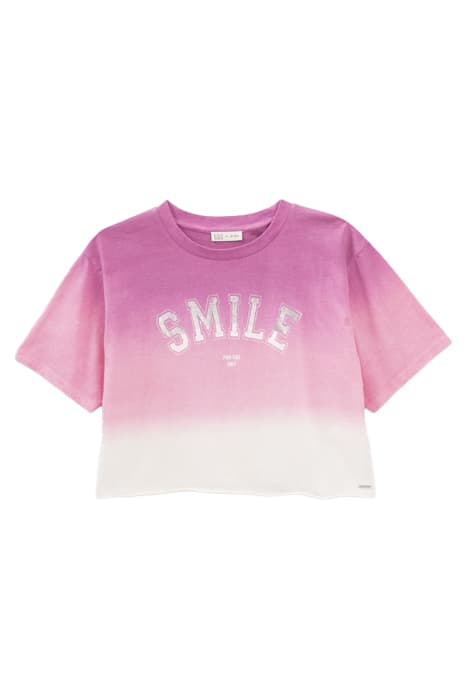 GIRLS’ PINK DEEP DYE T-SHIRT WITH SLOGAN by IKKS