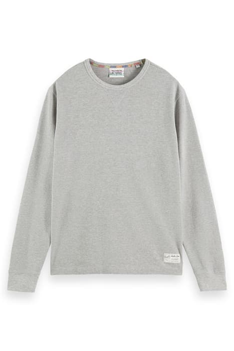 STRUCTURED WAFFLE LONGSLEEVE T-SHIRT GREY MELANGE by Scotch & Soda