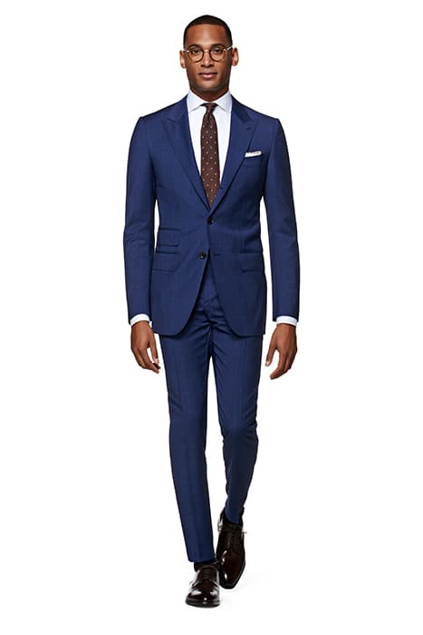 MID BLUE CHECKED WASHINGTON SUIT MID BLUE by Suitsupply