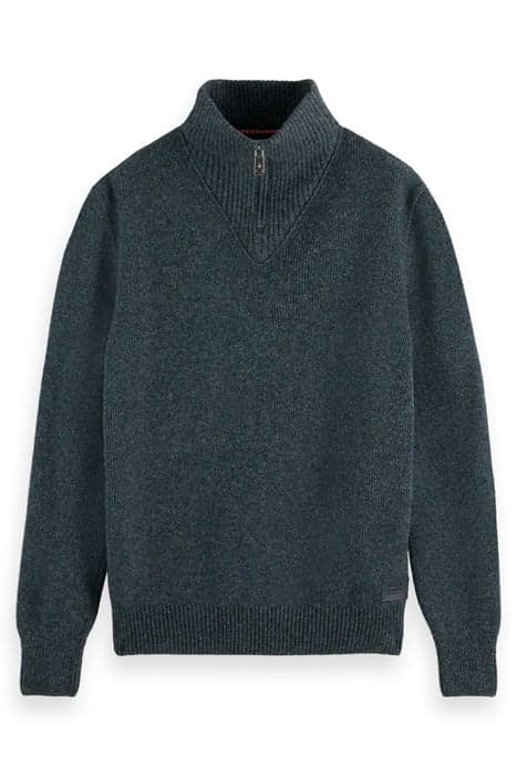 WOOL-BLEND HALF-ZIP PULLOVER STEEL MELANGE by Scotch & Soda