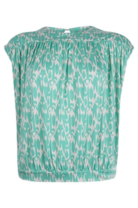 TOP TWO TONE PRINT ON VISCOSE EA SOFT EMERALD by Summum Woman