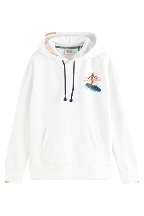 FRONT & BACK ARTWORK HOODIE WHITE by Scotch & Soda