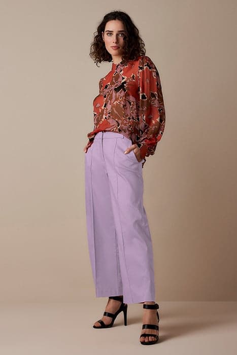 TROUSERS WIDE LEG CLASSIC STRETCH SOFT ORCHID by Summum Woman