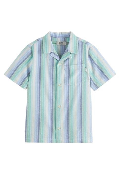 YARN-DYED COLOURFUL STRIPE SHORT-SLEEVED SHIRT GRADIENT STRI by Scotch & Soda