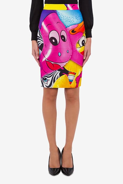 INFLATABLE ANIMALS OTTOMAN SKIRT MULTICOLOR by Moschino