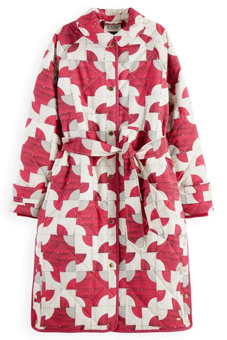 LONG QUILTED COAT SQUARE PATCHWORK by Scotch & Soda