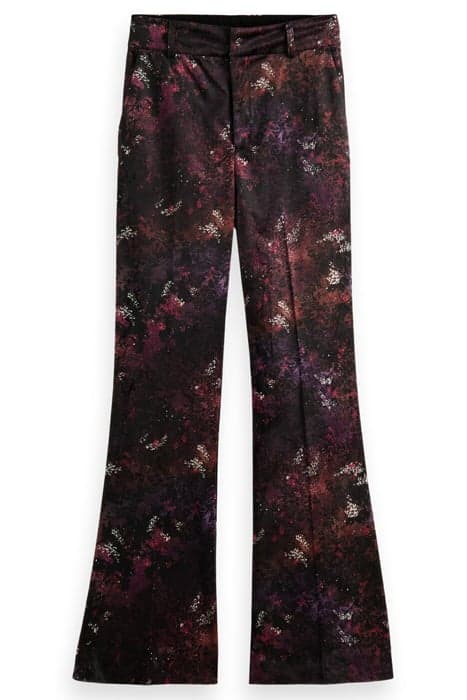 VELVET HIGH-RISE FLARED TROUSERS MIDNIGHT SLATE by Scotch & Soda