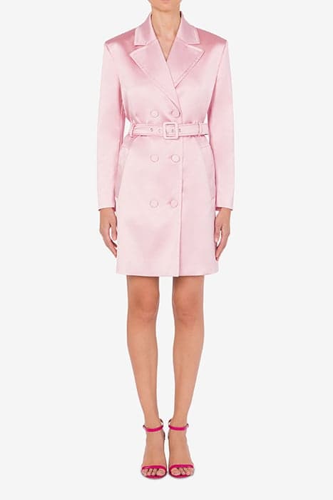 TRENCH COAT IN STRETCH SATIN PINK by Moschino