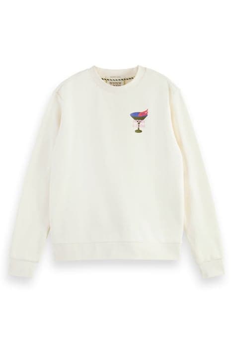 RELAXED FIT CREWNECK SWEATER AGED WHITE by Scotch & Soda