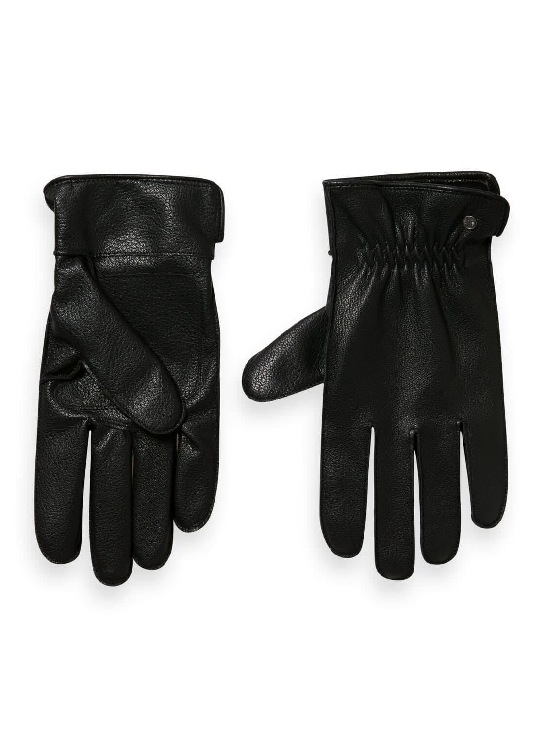 GRAIN LEATHER GLOVES BLACK by Scotch & Soda