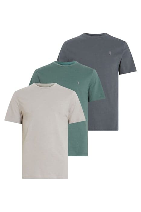 BRACE SS CREW 3 PK GREEN/BLK/GRY by AllSaints