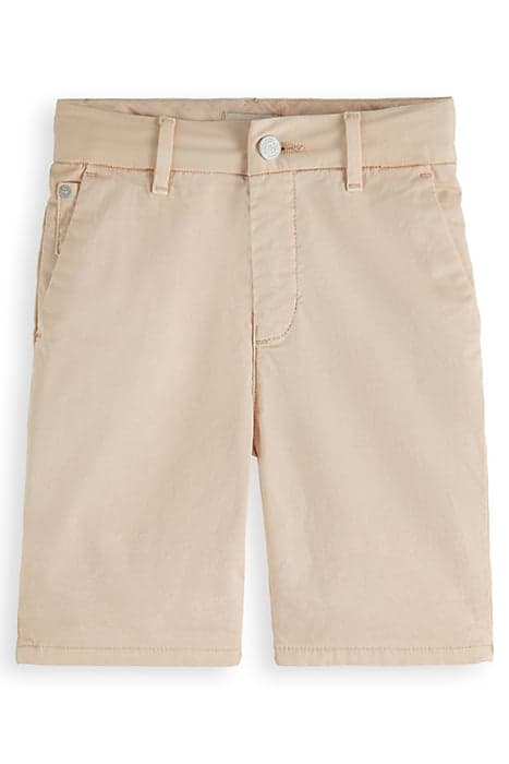 GARMENT DYED HEM PRINT DETAIL CHINO SHORTS PEACH by Scotch & Soda