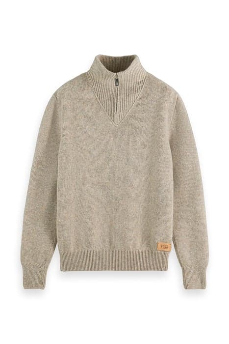 WOOL-BLEND HALF-ZIP PULLOVER KIT MELANGE by Scotch & Soda