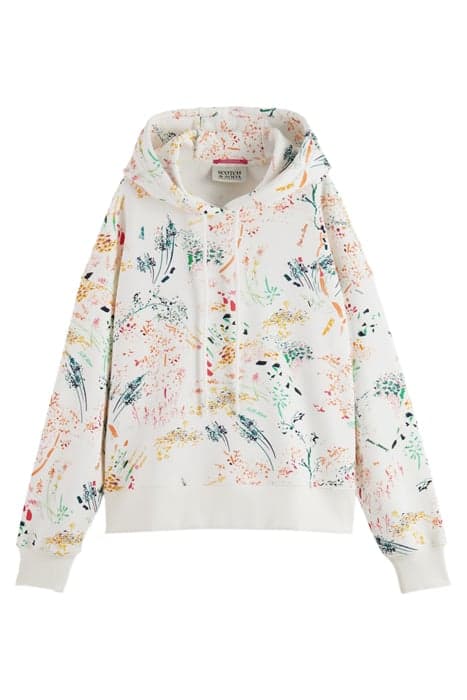 PRINTED LOOSE FIT HOODIE WILDER WHITE by Scotch & Soda